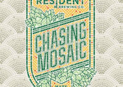 Resident Brewing Chasing Mosaic IPA label by Bowen Printing